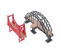 CIYODO Accessori per Trenino Set con Ponte Sospeso e Supporti Plastica Grigia Ponte Ferroviario Educativo per Giochi Creativi e Scene Ferroviarie