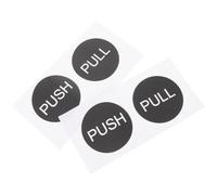 CIYODO Adesivi per Porte Rotondi Push Pull PVC Neri, 4 Set, Facili da Applicare e Rimuovere, per Porte in Vetro, per ricordare come aprire la porta