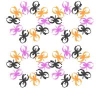 CIYODO Anelli a Molla in Plastica per Halloween 60 Pezzi di Anelli Ragno Colorati per Decorazioni Fai da Te per Feste e Attività Creative di Halloween