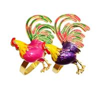 CIYODO Anelli per Tovaglioli Facili da Pulire in Lega di Zinco 2 Pezzi Elegante e Versatile Design a Gallina per Feste come Decorazione Centro Tavola