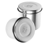 CIYODO Barattolo per Unguento in Acciaio Inox 304 da 10 Cm, Contenitore di Garza Coperchio, Set da 2 Pezzi per Uso Professionale in Cliniche e Saloni di Bellezza