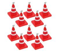 CIYODO Barricate stradali ciondolo in resina 3D rosso, 10 pezzi, per orecchini e portachiavi fai da te, accessori per appassionati di craft