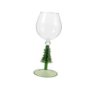 CIYODO Bicchieri da Vino Natalizi con di Albero di Verde Borosilicato per Feste e Party Bicchieri per Vino Rosso e Cocktail per Festivo e Drinkware Natalizio