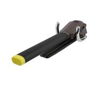 CIYODO Bloccasterzo in Lega di Alluminio Pieghevole per Auto con Manico in PU Protezione Antiusura e Allarme Acustico Serratura Regolabile per Volante Veicoli Nero