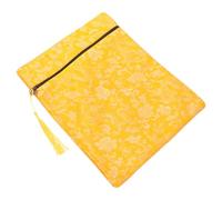 CIYODO Borsa per Libri e Scritture Buddiste in Resistente Portafoglio Donna Custodia Organizer con Manico per Documenti Libri e Braccialetti Preghiera Sacchetto Viaggio Giallo con Motivo