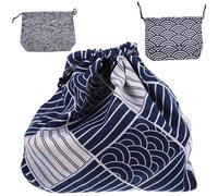 CIYODO Borsa Termica Porta Pranzo in Design Giapponese, Borsa per Bento Box Piccola e Leggera, per Ufficio e Picnic, Chiusura a Coulisse e Manico Resistente
