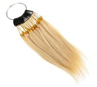 CIYODO Campioni di Capelli Veri per Saloni Ciocche Lisce per Test Colore e Ritocco Permanente Anelli in Acciaio Inossidabile per Estensioni e Prodotti Capelli Colorati