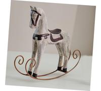 CIYODO Cavallo Dondolo Legno Vintage Decorazione da Tavolo Sicura e Resistente per Modellino per Interni Ed Esterni Idea Regalo Creativa per Cameretta