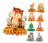 CIYODO Centrotavola A Nido d'Ape Animali del Bosco Set di 9 Pezzi Decorazioni per Feste di Compleanno A Tema Animale Facili da Installare E Trasportare
