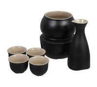 CIYODO Ceramica per Sake Giapponese con Riscaldante e Tazze Portata per Mantenere Calore e Gusto Adatto per Uso Familiare e Speciali