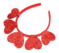 CIYODO Cerchietto per Chioma a Forma di Cuore Rosso in Plastica per San Valentino, Accessorio Romantico Multifunzionale per Foto e Matrimoni