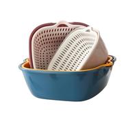 CIYODO Cestello Scolapiatti da Cucina e Colino per Lavaggio Verdure in Pp Resistente, Doppio Strato Manici Laterali, Set da 6 Pezzi per Pulizia e Conservazione Alimenti Domestici