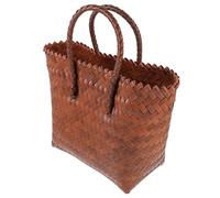 CIYODO Cestino Intrecciato Manico per Picnic e Contenitore Multifunzionale Rustico da Esterno, Borsa da Spiaggia e Organizer Portaoggetti Resistente in Pp, Capiente per Frutta e Uso Domestico