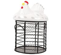 CIYODO Cestino Per Uova in Rete Di Ferro Cestino Per Uova Coperchio A Forma Di Gallina Da Cucina Multifunzionale