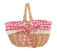 CIYODO Cesto Intrecciato in Vimini con Fodera Rimovibile in Lino Cotone, Grande capacità per Picnic e Riunioni Familiari, Design Elegante e Resistente