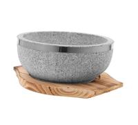 CIYODO Ciotola in Pietra Coreana Rivestimento con Base in Legno Carbonizzato Resistente Temperature per Cottura e Servizio Multipurpose Mixing Food Bowl per Cucina Coreana