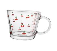 CIYODO Ciotola in Vetro Trasparente con Ciliegie Tazza per Latte Bicchiere per Bevande e Dessert per e Caffè Regalo
