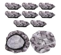 CIYODO Copri Cuffie Lavabili Elastico Grigio Mimetico, Set da 10 Pezzi Copertura Antipolvere per Auricolari Over-ear 9-10,5 Cm, Protezione Traspirante per Cuffie da Casa, Ufficio e Sport