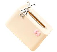CIYODO Dispenser per Fazzoletti Stile Crema Beige Design Coniglio e Fiocco in Pet, Facile Pulizia e Accesso Rapido, Scatola Porta Tovaglioli Raffinata per Ufficio o Casa
