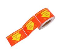 CIYODO Etichette di Imballaggio Fragili Adesive 3x1,8 Pollici Rotolo da 300 Pezzi, Avviso Spedizione Maneggiare Cura per Scatole, Adesivi per Traslochi e Logistica, Alta Adesività