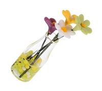 CIYODO Fiori Decorativi in Miniatura Margherite Finte in Vaso Di Trasparente Ornamenti Fai Da Te Per Casa Delle Bambole Decorazioni Per Case in Miniatura