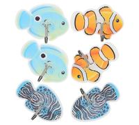 CIYODO Ganci in Pvc Adesivi Autoadesivi a Forma di Pesce Tropicale 6 Pezzi per Appendere Oggetti Decorativi Design Pratico e Divertente in Bagno e Cucina