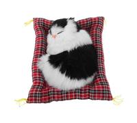 CIYODO Gattino Realistico in Morbido Tessuto con Suono Miagolio e Cuscino Decorativo Artigianale Gatto Addormentato per Arredo Tavolo Mensola e Letto Regalo per Amanti dei