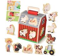 CIYODO Giocattoli in Legno Fattoria Montessori per Anni Animali e Fienile Sicuri con Liscio Gioco Educativo per Sviluppo Cognitivo e Attività Prescuola Indoor e Outdoor