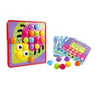 CIYODO Gioco Educativo Pegboard Puzzle per Bottoni Colorati con Carte e Vassoio Gioco Mosaico Sviluppo Coordinazione Mano-occhio e Creatività Adatto per Età Prescolare Colore Casuale