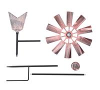 CIYODO Girandola Decorativa da Giardino in Ferro Battuto Rotante Base per Inserimento Terreno Ornamento da Esterno Resistente e Mulino a Vento Metallico per Patio e Cortile