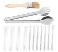 CIYODO Kit Di Accessori Per Grigliate Barbecue Pinze Per Alimenti Set Di Pennelli Per Olio Bastoncini Per Griglia Portatile in Acciaio Inox Utensili Per Barbecue All'aperto Da Campeggio