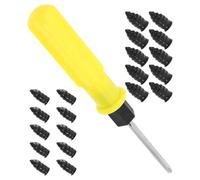 CIYODO Kit di Riparazione Pneumatici per Auto 21 Pezzi Viti in Plastica Resistenti e Cacciavite Strumento Ripara Forature per Piccoli Buchi Soluzione Completa per Manutenzione e