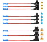 CIYODO Kit Fusibile Micro per Auto Adattatore Plastico, Installazione Semplice, Aggiunge Circuito Aggiuntivo, per Scatola Fusibili Veicoli, Set Completo