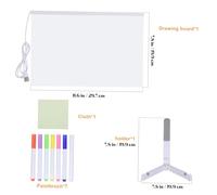 CIYODO Lavagna Luminosa LED per Supporto Lavagnetta Acrilico Cancellabile Tavoletta da Colorata Riutilizzabile per Apprendimento e Creatività