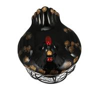 CIYODO Manico Portatile a Forma di Gallina Porta Uova in Ferro Multiuso per Frutta e Uova Colore Nero Decorazione per Soggiorno e Tavolo
