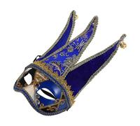 CIYODO Maschera Veneziana da Festa Elegante Blu Accessorio per Travestimenti Uomo Decorazione per Spettacoli Teatrali e Halloween