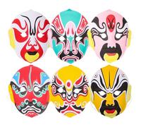 CIYODO Maschere da Opera del Sichuan 6 Pezzi in Floccaggio, Maschera Tradizionale Cinese da Cosplay e Festa, Decorativa e Leggera, Taglia Unica Adatta per Uomini e Donne, Stile Casuale