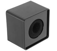 CIYODO Microfono Bandiera Quadrata in Abs Rigido Nero, Supporto Portatile per Logo Stazione, Adatto per Microfoni Professionali da Intervista, Design Semplice e Trasportabile, Dimensioni 7x7x5,1 Cm