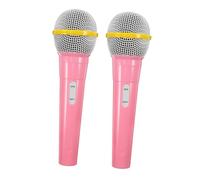CIYODO Microfono Finto Giocattolo di Simulazione per Bambini, Modello Leggero in Plastica Sicura, Accessorio per Spettacoli Teatrali e Feste, Set da 2 Pezzi Colore Rosa Vivace