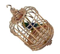CIYODO Mini Gabbia per Uccelli Decorativa in Miniatura in Metallo Rosa, Ornamento per Casa e Scrivania, Decorazione Creativa per Mini Casa e Regalo Artigianale