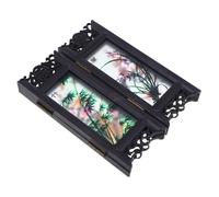 CIYODO Mini Paravento Pieghevole Da Tavolo Decorazione Stile Cinese Antico Paravento Vintage Per Interni Divisorio Piccolo Leggero