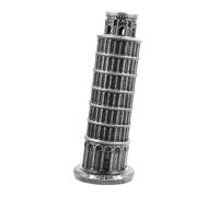 CIYODO Miniatura Torre Pendente Pisa Edificio Italiano Decorazione Tavolo Metallo Finitura Argento