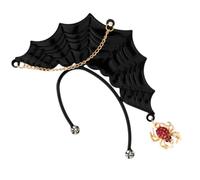 CIYODO Orecchino a Clip Non Trafitto Stile Gotico con Pendente Ragno e Ragnatela in Lega di Ferro e Pietre Decorative, Accessorio Pratico e Facile da Indossare per Feste di Halloween