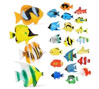 CIYODO Pezzi di Figurine di Pesci Tropicali Giocattoli a Forma di Pesce Tropicale Modellini di Pesce per Bambini Giocattoli da Bagno Educativi