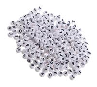 CIYODO Pezzi Perline Acriliche Bianche Numeri Forate Confezione 100 Pezzi per Creazione di Gioielli, Braccialetti e Collane, per Progetti DIY e Accessori per Chioma