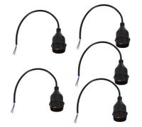 CIYODO Portalampada E27 Da Soffitto, Presa Di Luce Cavo in Gomma Resistente, Base Portalampada Sospeso Per Cucina, Soggiorno e Ufficio, Set Da 5 Pezzi Nero, Attacco Lampadina Da 30 Cm