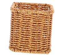 CIYODO Portapenne da Scrivania Leggero in Plastica Intrecciata Organizer Portatile per Ufficio Studio e Camera Design Semplice e Resistente Facile da Pulire Stile Pastorale Raffinato