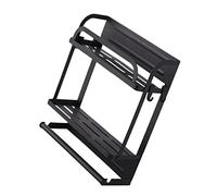 CIYODO Portarotolo Livello Con Ganci Organizer Multifunzionale Per Frigorifero Asciugamani e Spezie Facile Installazione Colore Nero