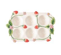 CIYODO Portauova in Ceramica Impilabile con 6 Scomparti per Conservazione Efficiente, Decorazione Artistica da Cucina per Uso su Piano di Lavoro