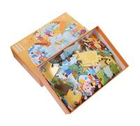 CIYODO Puzzle Animali in Legno Rotondo per Educativo Prescolare con Figure Animali della Puzzle Colorati per Sviluppo Abilità Manuali e Coordinazione Occhio Mano Resistenti e Sicuro